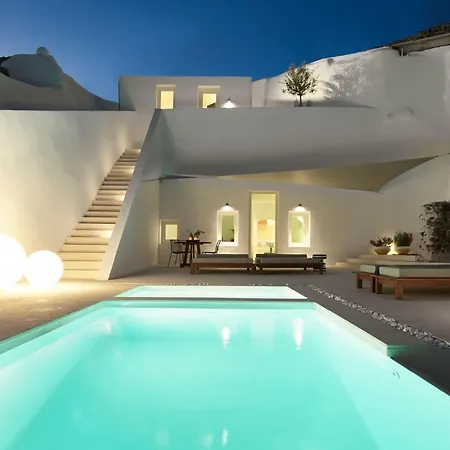 Villa Elegant Santorini House Serenity Caldera Viewoutdoor Hot Tub Private Pool Oia