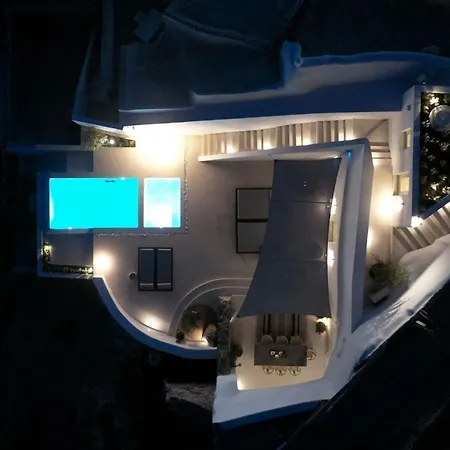 Elegant Santorini House Serenity Caldera View Outdoor Hot Tub