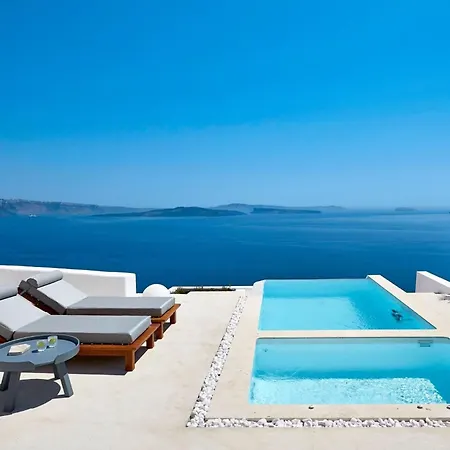 Villa Elegant Santorini House Serenity Caldera View Outdoor Hot Tub Tholos (Santorini)