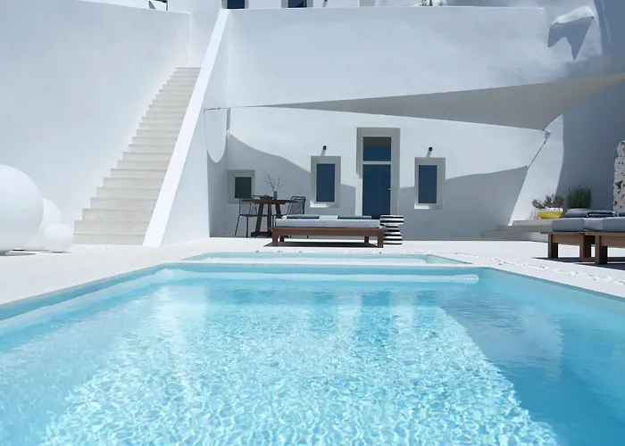 Villa Elegant Santorini House Serenity Caldera View Outdoor Hot Tub *