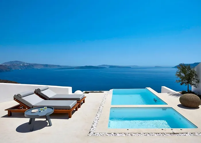 Villa Elegant Santorini House Serenity Caldera View Outdoor Hot Tub Tholos (Santorini)