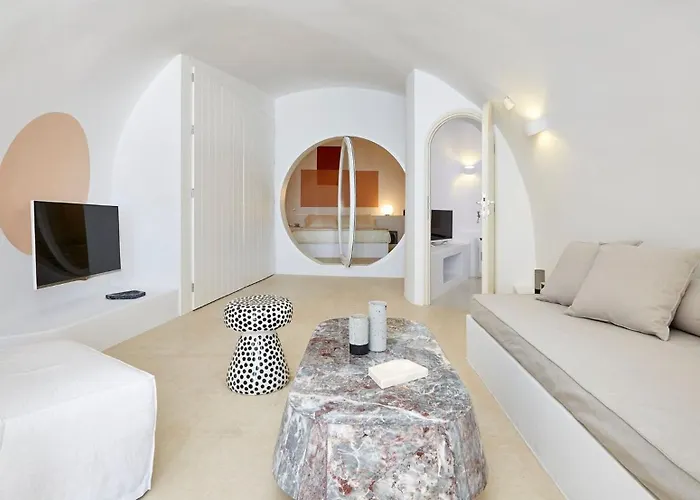 Elegant Santorini House Serenity Caldera View Outdoor Hot Tub * Tholos (Santorini)